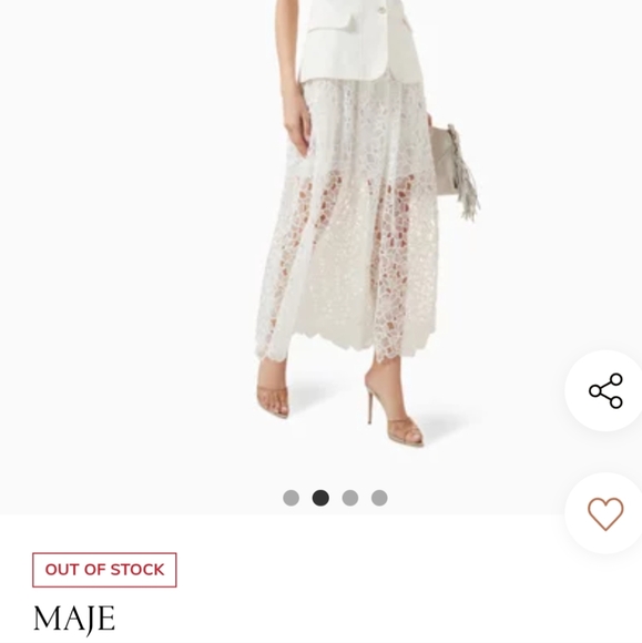 Maje White Floral Lace A-Line Skirt - Picture 7 of 8